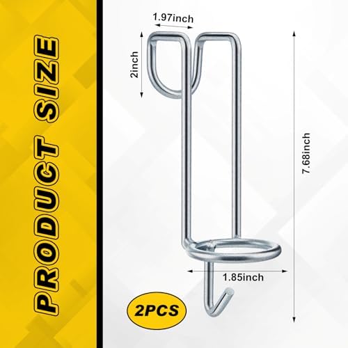Hicarer 2 Pack Horse Feed Bucket Hooks Metal Water Holder Hanger, Silver
