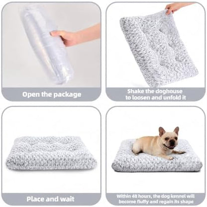 Extra Large Dog Bed, Plush Washable Pet Bed Mat, Dog Crate Bed 47"x31" Gray