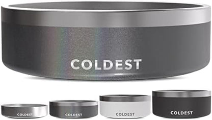Coldest Dog Bowl - Anti Rust Metal, Non Slip, 3 Layers Insulated Stainless Steel Dog Bowls - Spill Proof & Heavy Duty - Water Bowl for Dogs, Cats & Pets, Dish Washer Safe (42 oz, Stardust Glitter)