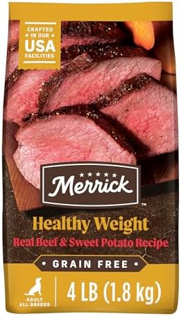 Merrick Premiuml Grain Free Weight Management Beef Dry Dog Food 4lb Bag