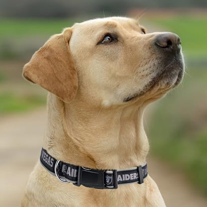 Pets First NFL Raiders Licensed PET COLLAR, Small - Heavy-Duty, Strong, and Durable Dog Collar. Available in 31 Football Teams and 4 Sizes