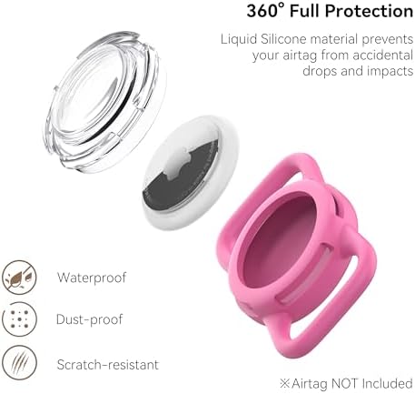 Waterproof AirTag Holder for Dog Collar, Soft Slide-On Dog AirTag Holder