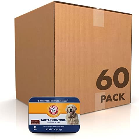Arm & Hammer Tartar Control Dental Mints for Dogs, Beef, 40 Ct, 60-Pk