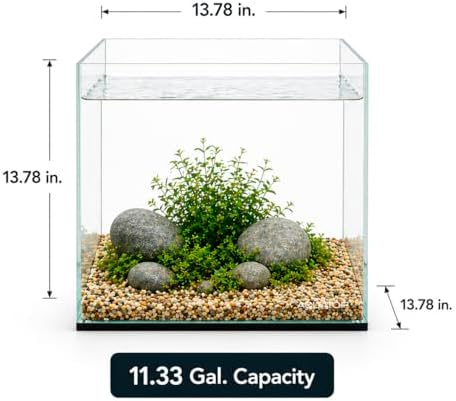 Aquatop High Clarity Low Iron Glass Cube Aquarium - Up to 11.3 Gallons - High-Grade German Silicone - Ideal for Salt and Freshwater Aquariums