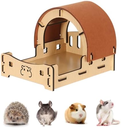 Wooden Guinea Pig Hideout Bunny House Rabbit Bed – Small Animal Habitat