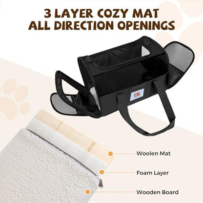 Large Soft Cat Carrier Up to 28 Lbs, Washable Pet Bag Medium to Big Pets