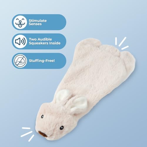 Best Pet Supplies 2-in-1 Stuffless Squeaky Dog Toy - Hare, Medium