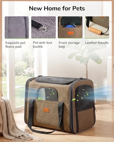 Morpilot Pet Carrier for Large Cats, Puppies & Small Dogs Up to 20lbs