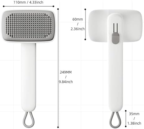 Cat Brushes for Indoor Cat，Pet Steam Brush for Dog Cats Grooming Kit Supplies Hair Grooming for Long Short Hair Cats Dogs (White)