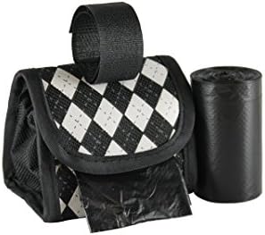 Five Star Pet Purse Dispenser with 2 Rolls Refill Bags (White Black Argyle)