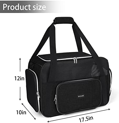 BAGLHER Pet Travel Carrier, Cat Carriers Dog Carrier for Small Medium Cats Dogs Puppies, Airline Approved Small Dog Carrier Soft Sided, Collapsible Puppy Carrier. Black