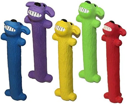 Multipet Original Loofa Latex Dog Toy - Squeaky Toy for All Dogs - Easy-to-Clean Squeaky Toys - Latex Dog Toys for Playing 6”, Random Color Surprise (Pack of 2)