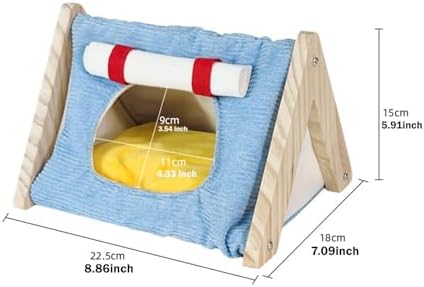 Guinea Pig Bed House Cages Accessories Hiding Place Cave Guinea Pig Hideout for Winter Sleeping Playing Chinchilla Hedgehogs, Blue