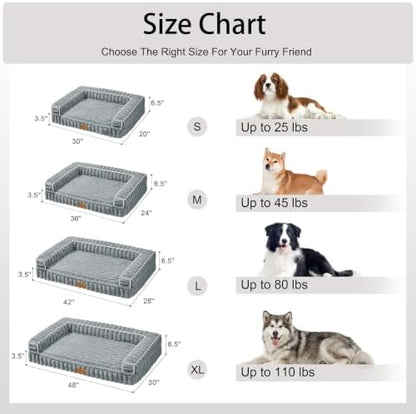 Orthopedic Medium Dog Bed Furry Pet Bed, Washable Cover 30''X20''