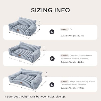 Bedsure ComfyFleece™ Shown on TV Fluffy Cat Couch for Pets,24in Blue Indigo