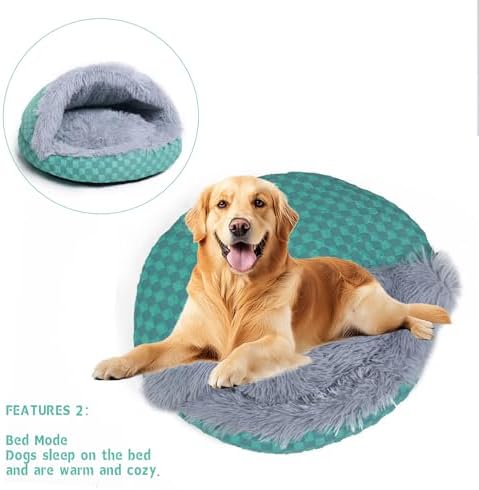 Cat Bed Hooded Plush Nest with Self-Warming Cozy Cave, Calming Anti-Anxiety Pet Bed for Indoor Cats & Small Dogs, Removable Washable Cover & Waterproof Bottom - Gray