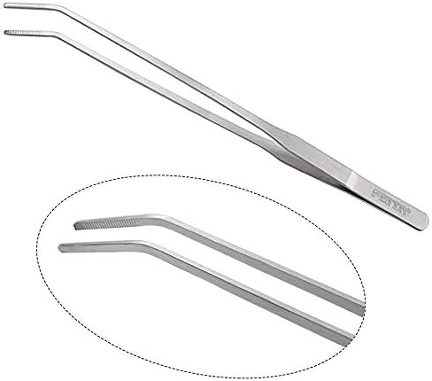 FEITA Aquarium Tweezer Set - Long Stainless Steel Curved & Straight Feeding Tweezers Scissors Maintenance Tools Kit (3 Pcs)