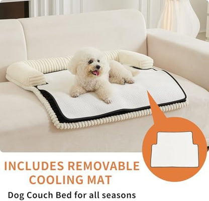 HAOMAIJIA Dog Couch Bed for Large Dogs, Non Slip Pet Couch Covers for Sofa Thick Soft Washable Dog Couch Cover Protector All Seasons Universal Dogs and Cats Bed Mat (Black, Large)