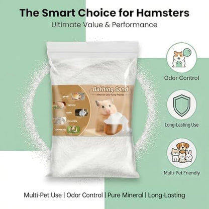 Sukh 31OZ Hamster Sand Bath - White Fine Silica Sand, Hamster Soft Cleaning