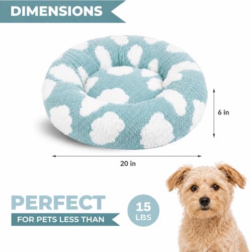 Whiskers & Friends Cat Beds for Indoor Cats & Small Dog, Fluffy Cat Bed