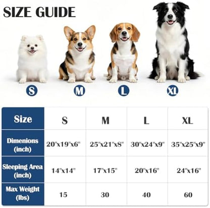 Small Dog Bed for Small Dogs with Cool to Touch Fabric， Soft Calming Cat Beds for Indoor Cats， Reversible Square Pet Bed for Puppy, Machine Washable Non-Slip Bottom M