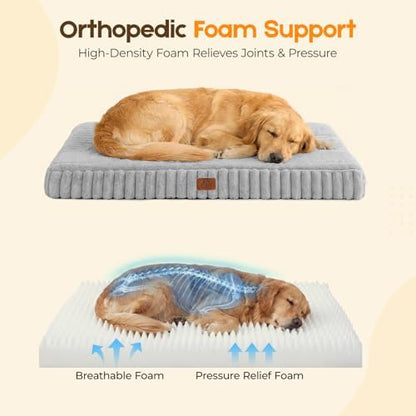 Orthopedic Dog Bed for XL Dog, Waterproof Washable Pet Bed for Crate