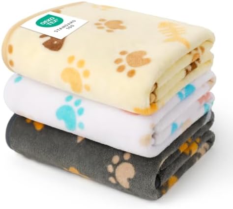Luciphia 3 Pack Soft Fleece Dog Blankets for Small Dogs Puppy Cats,23"x16"