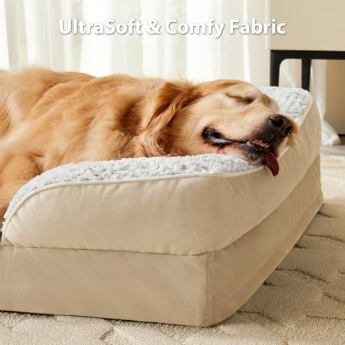 LEXTRO Orthopedic XXL Dog Bed, Washable Dog Beds for Extra Large Dogs