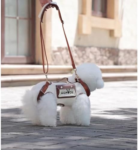 Wakytu Dog Lift Harness Dog Carrier VES Harness Adjustable Leash with Small Puppy Treat Bag,Fits Most Cars,XS