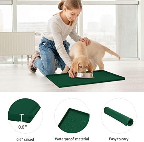 Silicone Dog Food Mat Waterproof Pet Feeding Tray for Small Medium Dogs