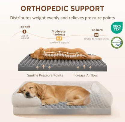 Comfort Expression Waterproof Orthopedic Dog Bed for Medium Size Dog