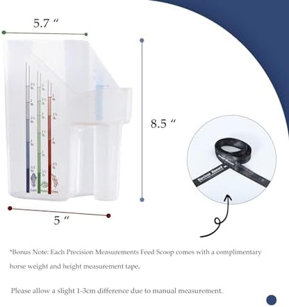Harrison Howard Feed Scoop for Equine Precision Plastic Measuring Scoop with Measurement Markings Perfect for Stable Use Measuring Sweet Feed Pellet Oats Grain Water