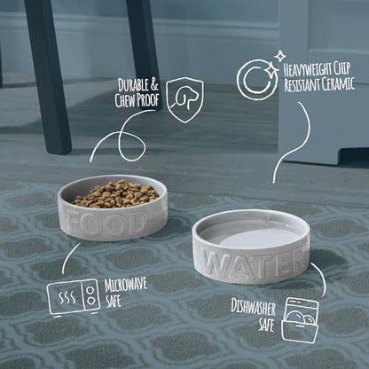 Park Life Designs Pet Bowl | Classic Water (Large, Grey)