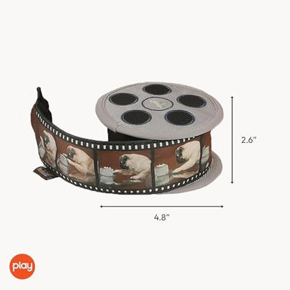 P.L.A.Y. Cute Plush Dog Toys - Hollywoof Cinema, Movie Themed Durable Squeaker Chew Toy, Great for Puppies & Small, Medium, Large Dog Breeds - Machine Washable, Recycled Materials (Momo's Movie Reel)
