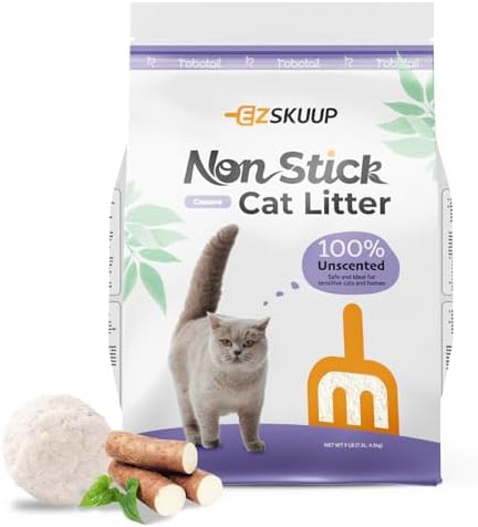Non-Stick Strong Clumping Cassava Cat Litter,9lb