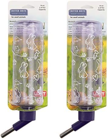 Lixit Standard Cage Water Bottles for Rabbits, Ferrets, Guinea Pigs, Hamsters, Rats, Mice and Other Small Animal's (16 Ounce, Clear Pack of 2)