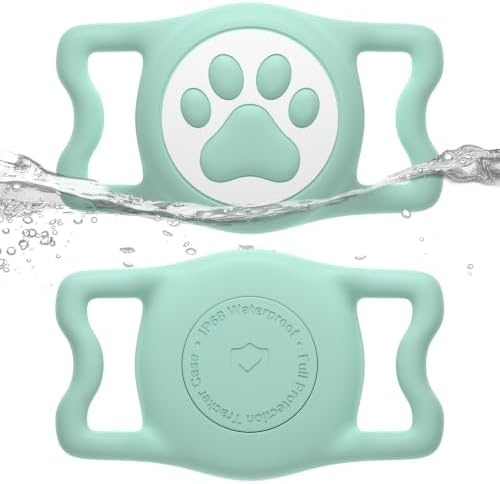 IP68 Waterproof Dog AirTag Holder for Dog Collar, Soft, Stretchy Silicone