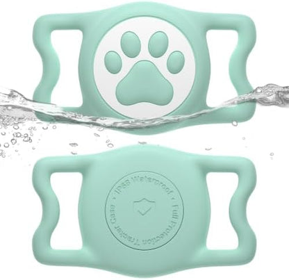 IP68 Waterproof Dog AirTag Holder for Dog Collar, Soft, Stretchy Silicone