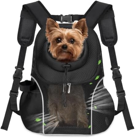 WOYYHO Pet Dog Carrier Backpack, Ventilated Mesh Small Dog Front Backpack