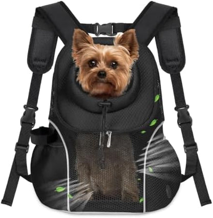 WOYYHO Pet Dog Carrier Backpack, Ventilated Mesh Small Dog Front Backpack