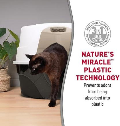 Nature's Miracle Advanced Hooded Corner Cat Litter Box with Charcoal Filter