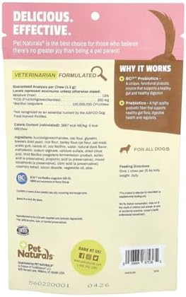 Pet Naturals Daily Probiotic Soft Chews for Dogs, Digestive and Immune Support Supplement, 1 Billion CFU Per Chew, Duck, 60 Count (Pack of 2)