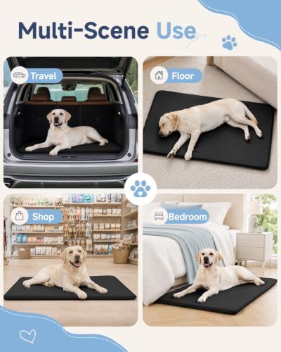 XL Large Dog Crate Pad Mat, Waterproof Wipeable Pad, 41x27, Black