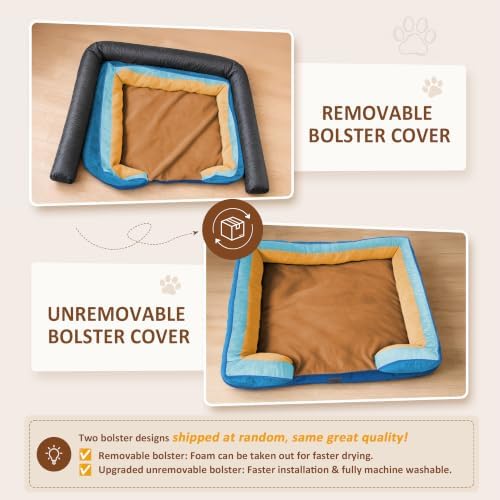 Comfort Expression Orthopedic Dog Bed for Extra Large Dogs with Bolster