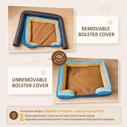 Comfort Expression Orthopedic Dog Bed for Extra Large Dogs with Bolster