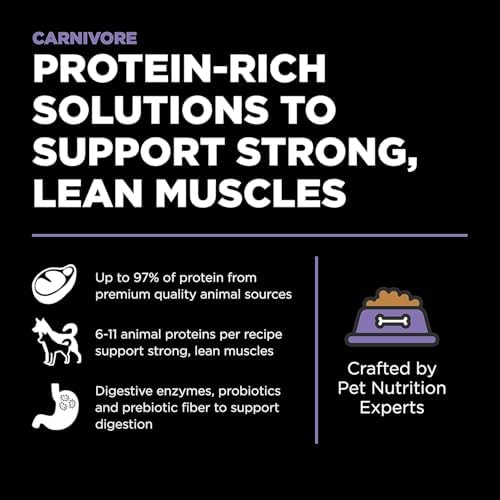 Go! Solutions Carnivore Chicken, Turkey + Duck Grain-Free Dry Senior Dog Food, Our Highest-Protein Kibble Made with Real Meat & Fish, Pumpkin & Probiotics for Good Digestion, 3.5 lb Bag