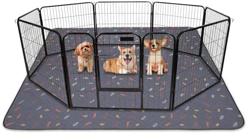 Sunheir Washable Pee Pads for Dogs 72"x72", Extra Large Reusable Puppy Pads Pet Training Pads for Dog Playpen, Waterproof Pee Pads for Puppy Playpen, Whelping Pad, Dog Playpen Indoor - Deep Grey