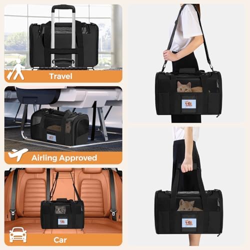 Large Soft Cat Carrier Up to 28 Lbs, Washable Pet Bag Medium to Big Pets