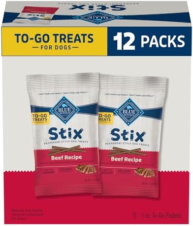 Blue Buffalo Stix Beef Pepperoni-Style Dog Treats, 1 oz, 12 ct