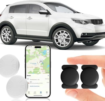 Hongtop 2PCS Mini GPS Tracker for Car,Vehicles,No Monthly Fee GPS Car Tracker Work with Apple Find My(iOS Only),Anti-Theft Car Tracker with Magnetic Case